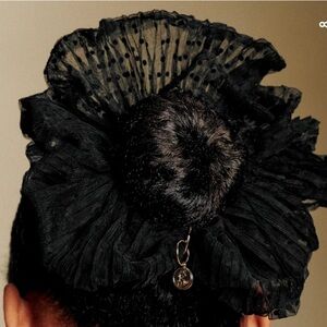 NWOT Sezane Black PolkaDot Scrunchie